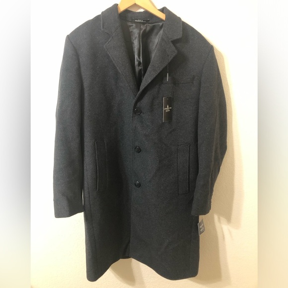 NWT London Fog Mens Signature Wool Blend Jacket in Charcoal Gray - Size 40 R - Picture 1 of 7